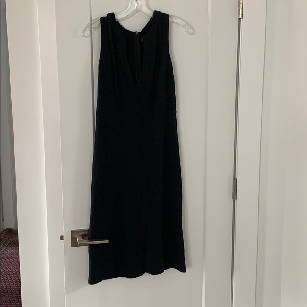 Black v-neck dress